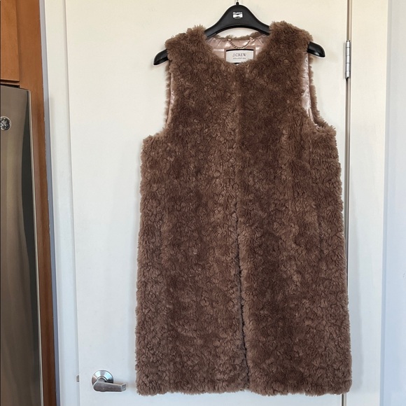 J.CREW LONG SHERPA FAUX FUR VEST - Picture 2 of 6
